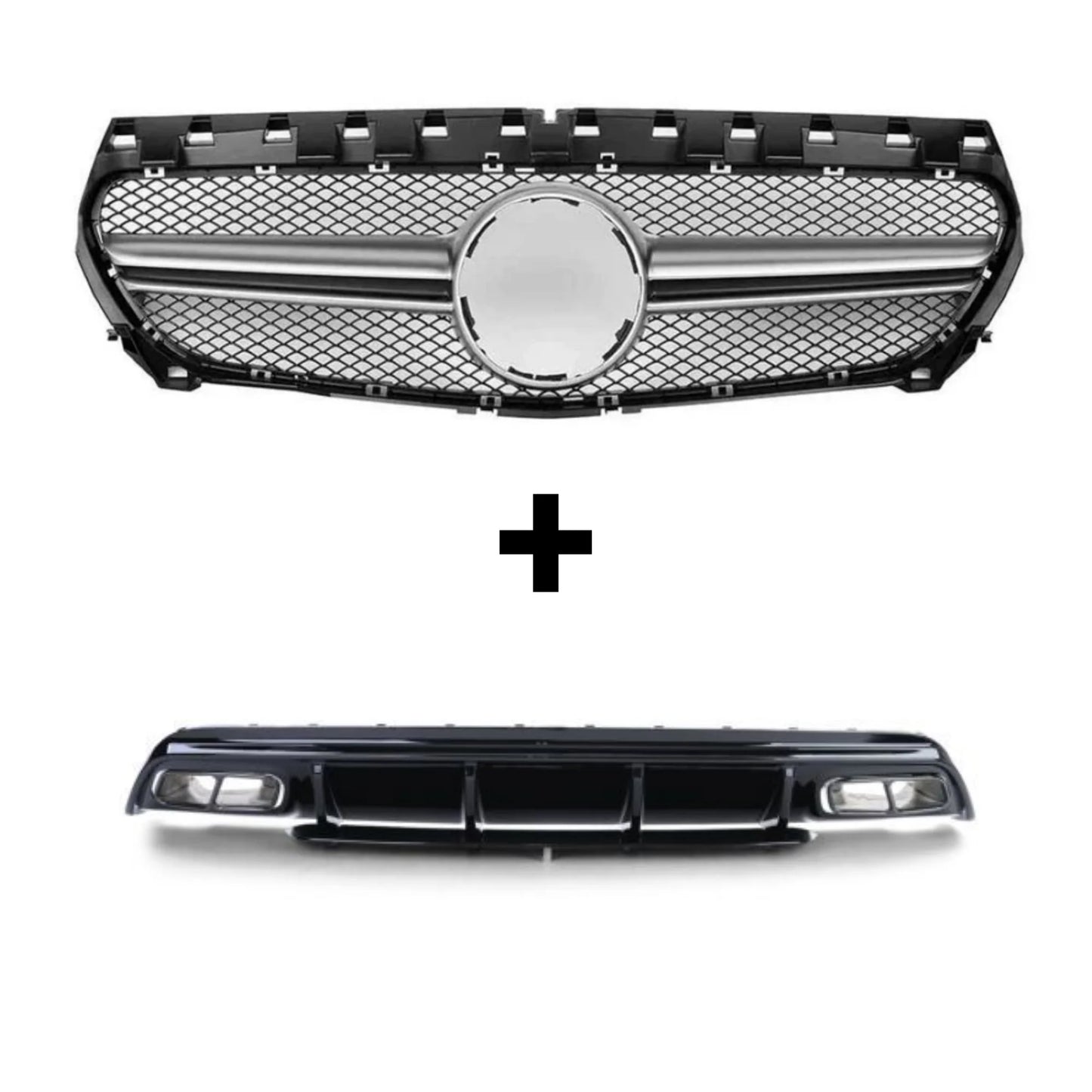Pacchetto Griglia AMG Argento + Diffusore Classe A W176 2012-2018 - Bellum Design