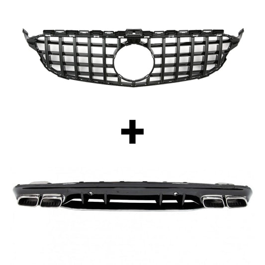Pacchetto Griglia Panamericana Nera + Diffusore stile C63 Classe C W20 - Bellum Design