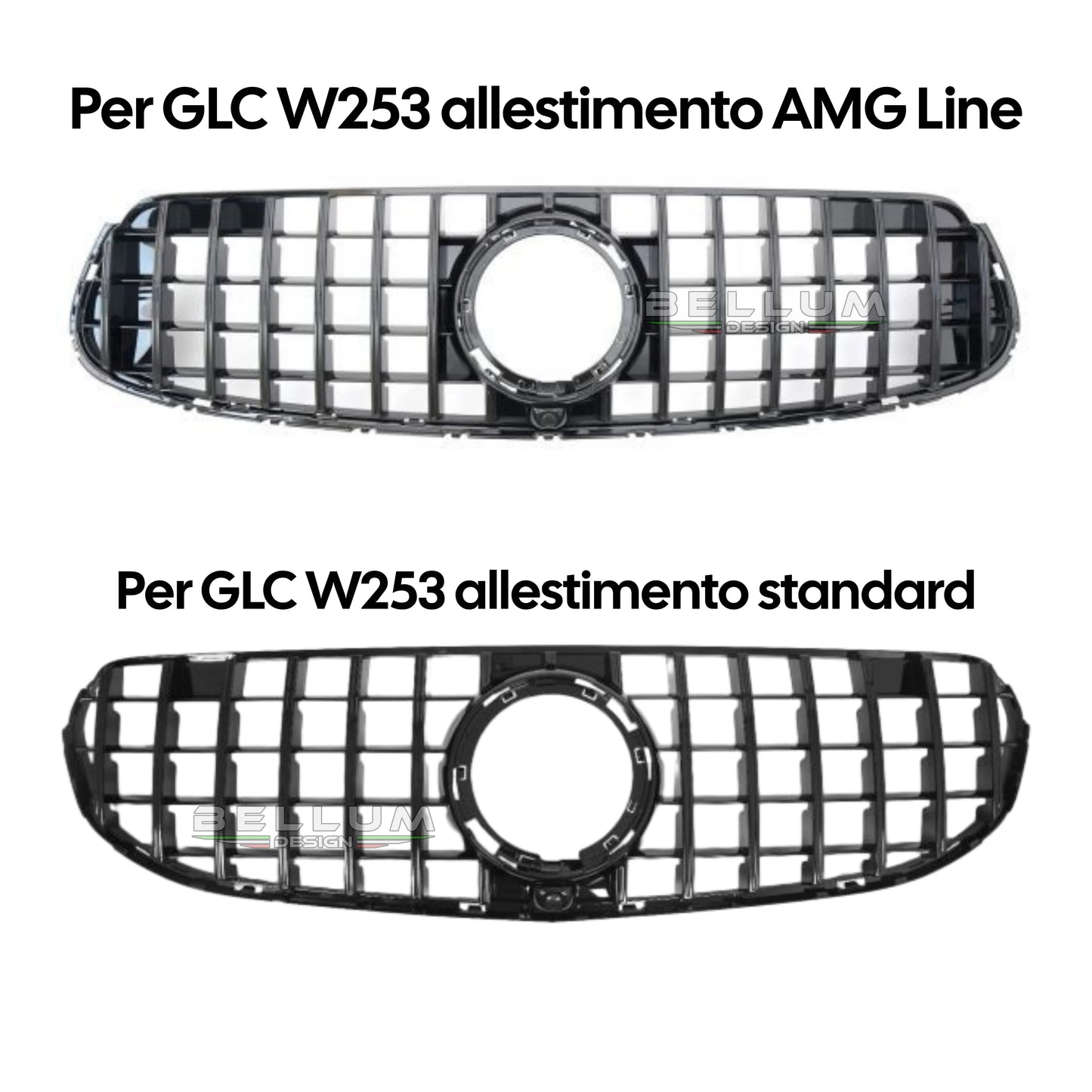 Griglia Panamericana Nera GLC W253 2019-2022 vista laterale - Bellum Design