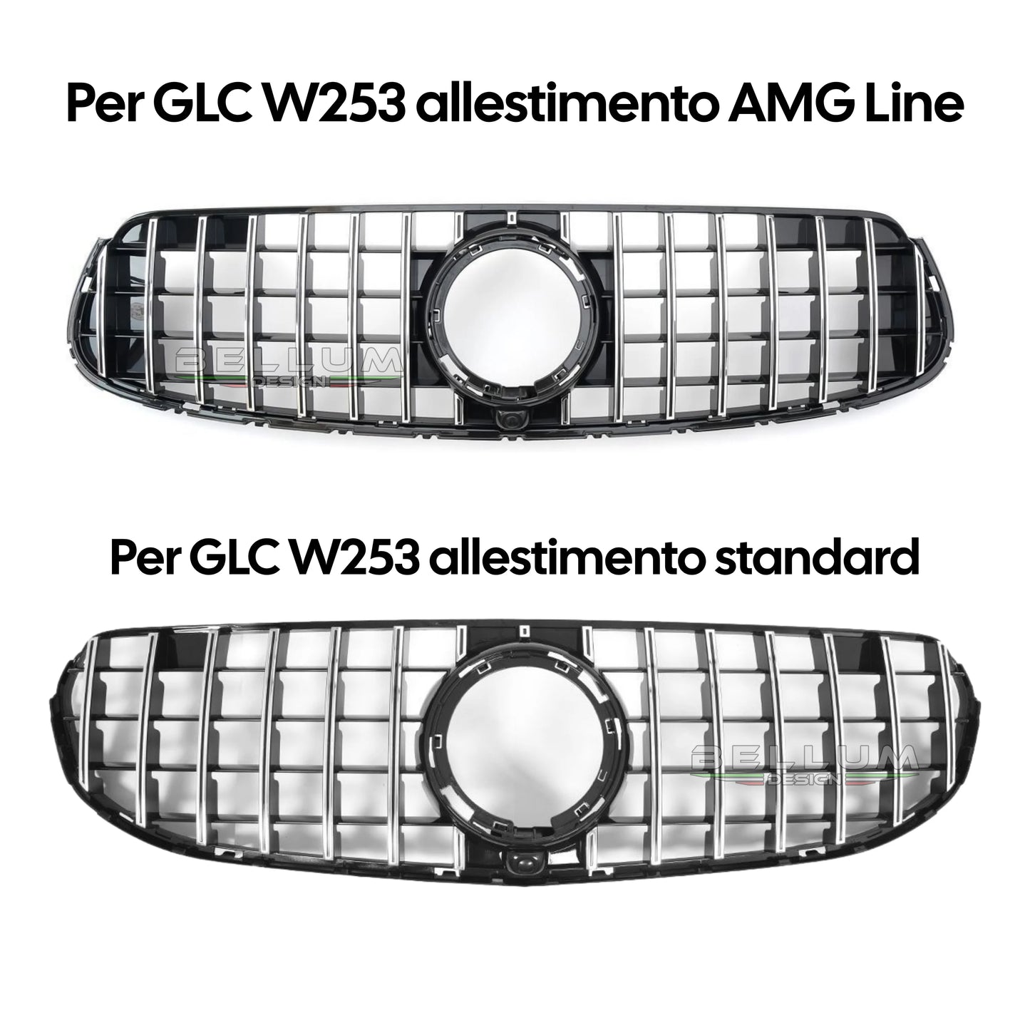 Griglia Panamericana Cromata GLC W253 2019-2022 vista laterale - Bellum Design