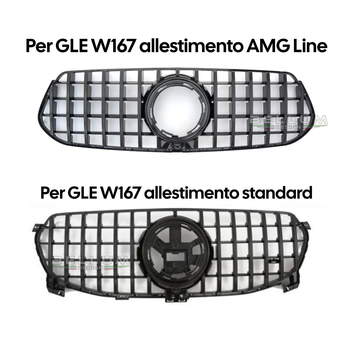 Griglia Panamericana Nera GLE W167 vista laterale - Bellum Design
