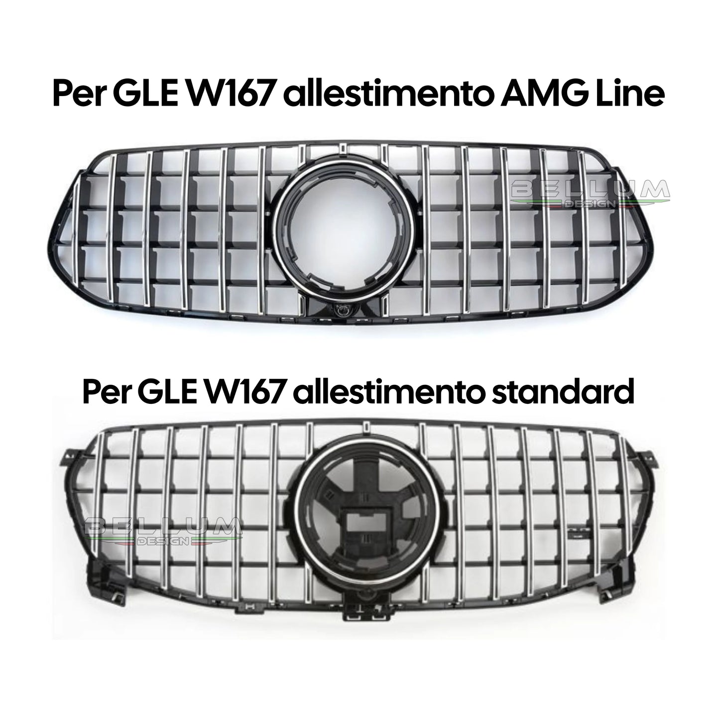 Griglia Panamericana Cromata GLE W167 vista laterale - Bellum Design