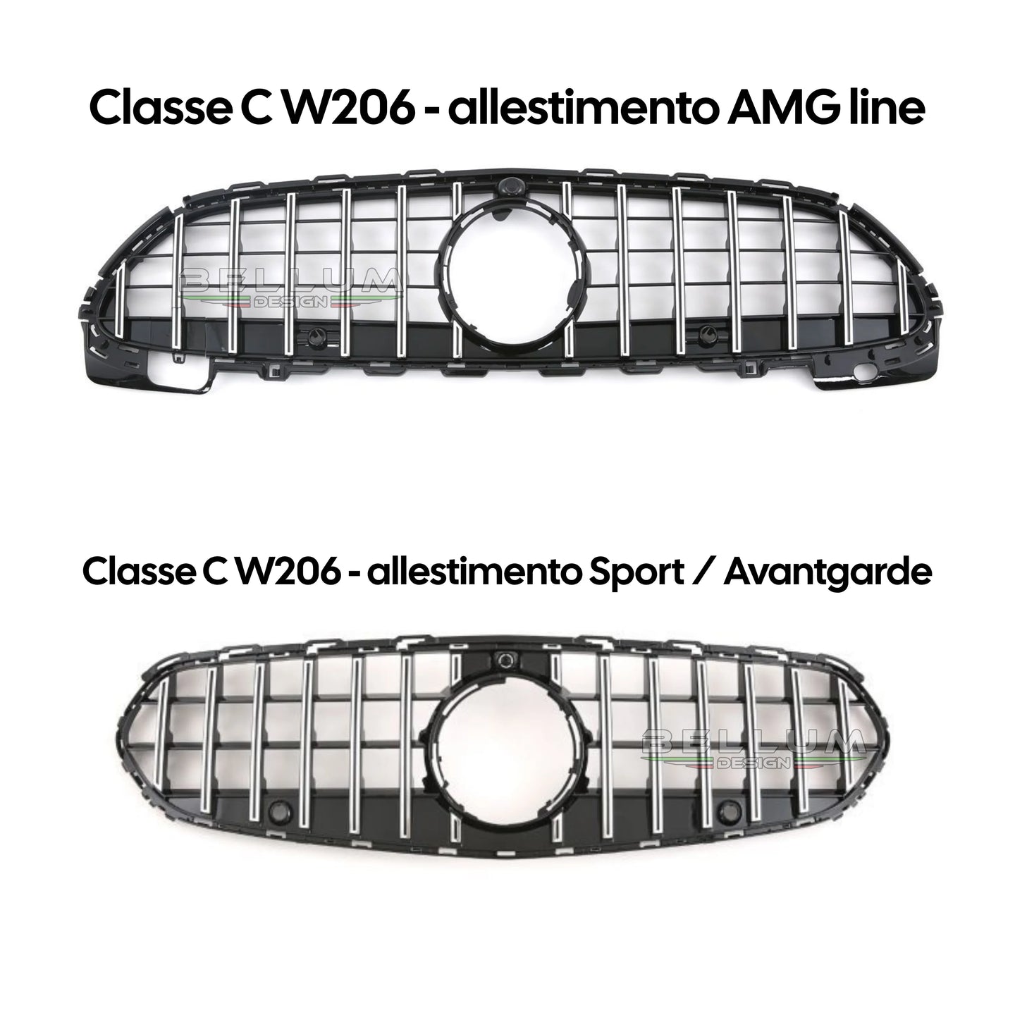 Griglia Panamericana Cromata Classe C W206 vista laterale - Bellum Design