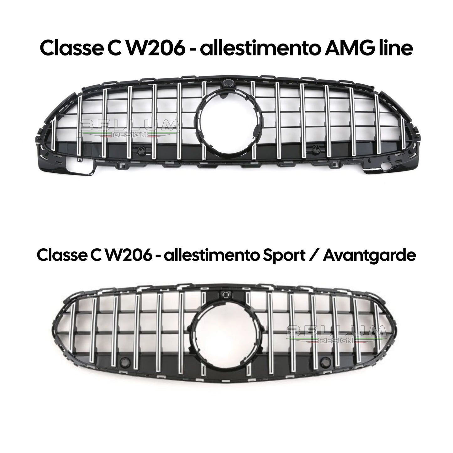 Griglia Panamericana Cromata Classe C W206 vista laterale - Bellum Design