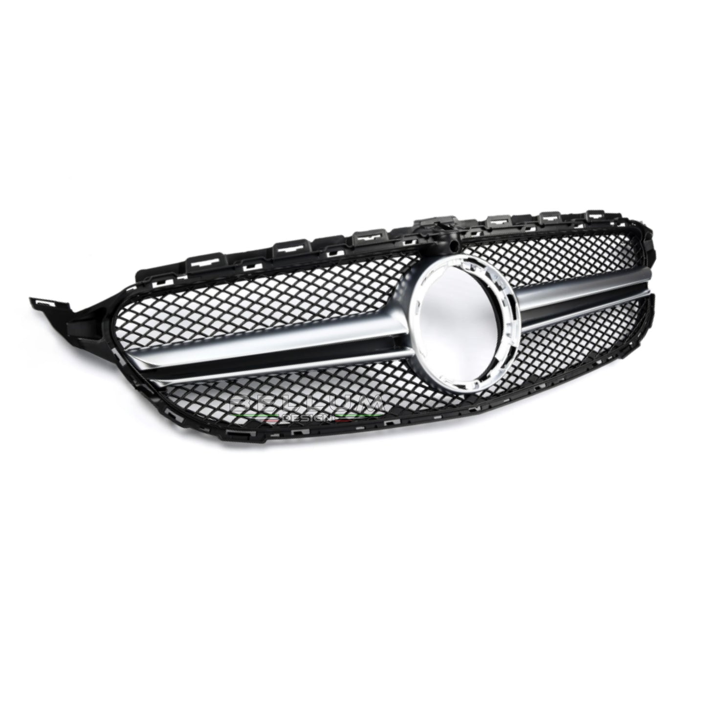 Griglia Stile AMG Argento Classe C W205 vista laterale - Bellum Design