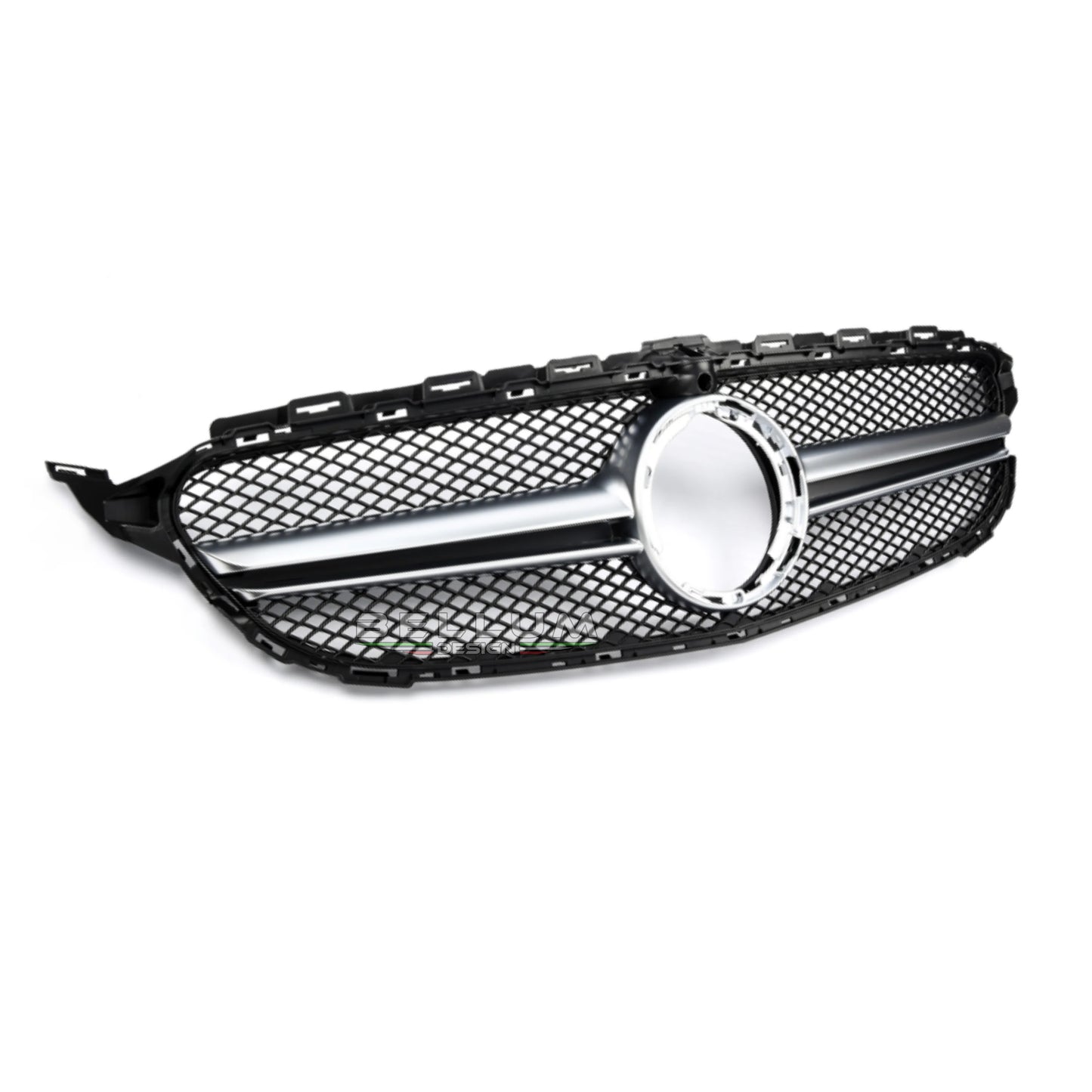 Griglia Stile AMG Argento Classe C W205 vista laterale - Bellum Design