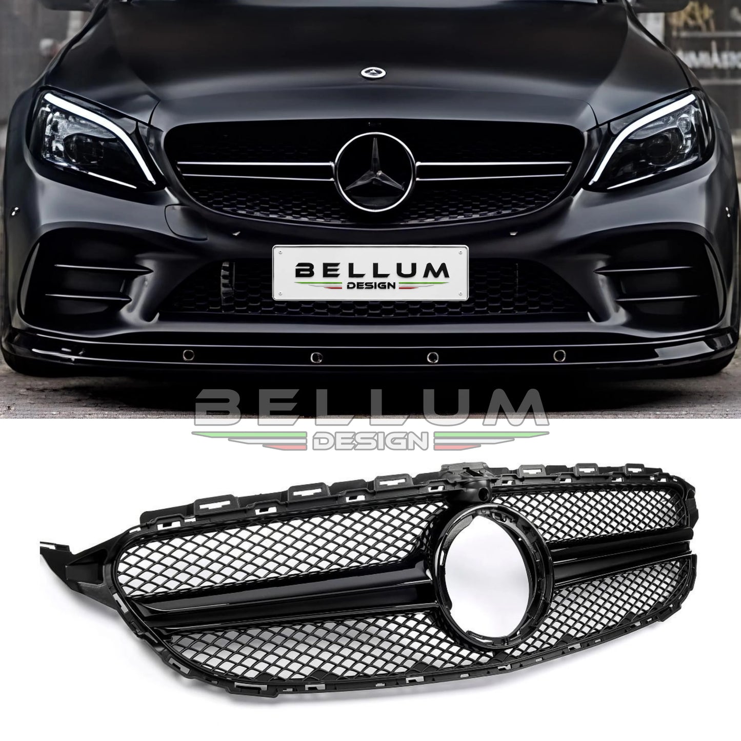 Griglia Stile AMG Nera Classe C W205 - Bellum Design